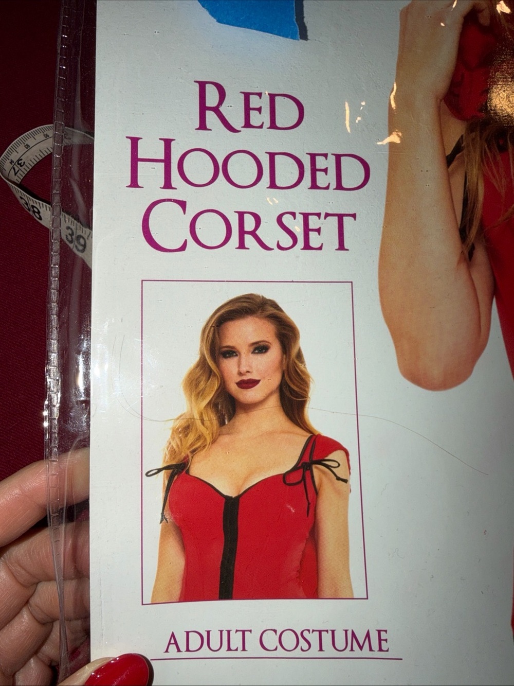 Red black corset with detachable Red hood Red Riding Hood Sexy Top Size Small S - Picture 12 of 16